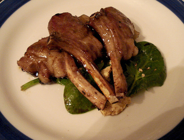 Lamb Cutlets with Fresh Peas and Mint