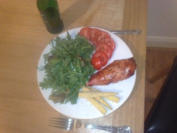 Chicken Stuffed with Mustard and Creme Cheese Wrapped in Parma Ham