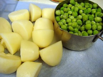 Gorgonzola Potatoes and Peas