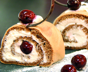 Chocolate Roulade with Griottines