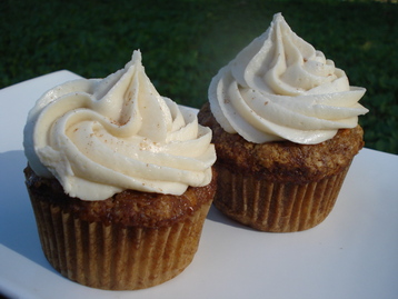 Carrot Cupcakes with Honey, Orange and Cream Cheese Frosting