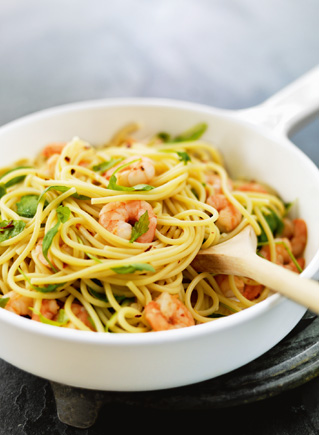 Prawn and Rocket Spaghetti