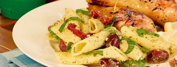 Zesty Chicken with Pesto Pasta Salad