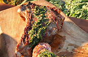 Barbecued Veal Chops with Fresh Herbs and Salmoriglio