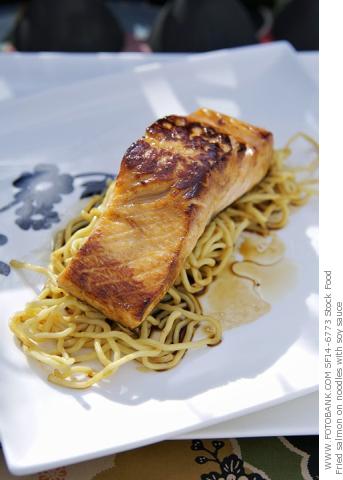 Lime & Ginger Salmon Fillets with Noodles