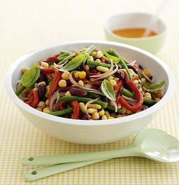 Mixed Bean Salad with Tomato Dressing