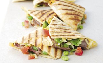 Beef, Cheese and Broad Bean Quesadillas