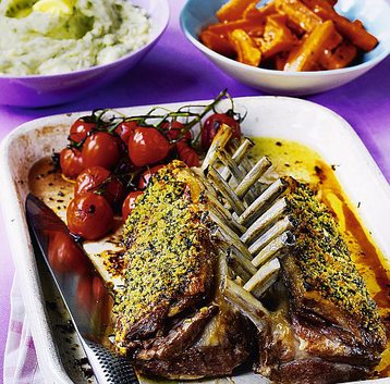 Mustard and Herb Crust Rack Of Spring Lamb