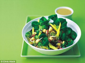 Skinny Sprouts with Dried Cherries and Cashew Dressing