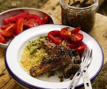 Lamb with Kalamata Marinade : Campfire Recipes