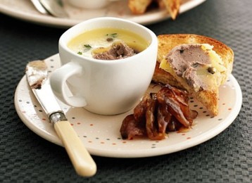Jo Pratt's Chicken Liver and Green Peppercorn Pâté, with Sweet and Sour Shallots