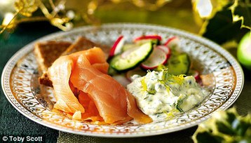 Jo Pratt's Smoked Salmon, Radish and Cucumber Salad with Caper and Dill Cream