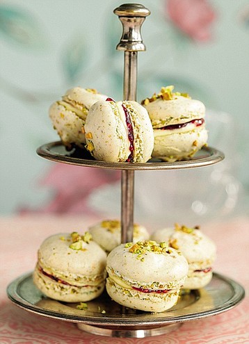 Jo Pratt's Pistachio and Raspberry Macaroons