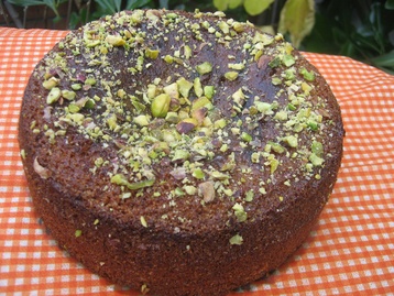Sticky Pistachio, Almond and Orange Blossom Cake