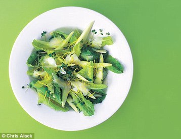 Annie Bell's Salad Of Romaine, Pear and Parmesan with Lemon
