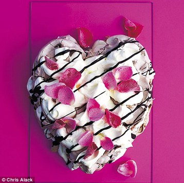 Annie Bell's Chocolate Valentine Meringue with Rose Cream