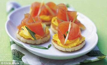 Annie Bell's Smoked Salmon Blinis with Saffron Butter