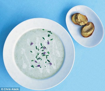 Annie Bell's Chilled Spring Onion Soups with Crab Toasts