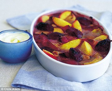 Annie Bell's Fudge-roasted Nectarines and Plums