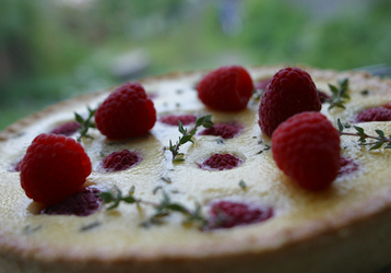 Raspberry and Thyme Custard Tart