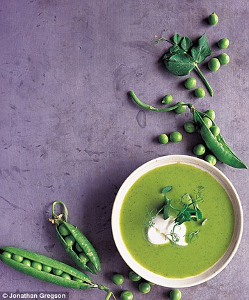 Maria Elia's Pea, Basil and Mint Soup