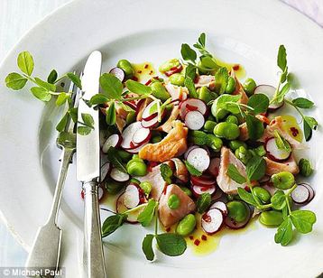 Jenny White's Broad Bean and Radish Salad with Smoked Salmon