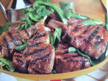 Mango Chutney Lamb with Rocket Snap Pea Salad