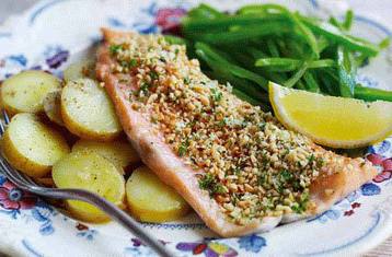 Trout Fillets with A Hazelnut Crust