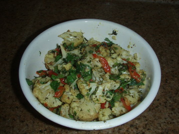 Roasted Cauliflower and Capsicum Salad with Capers