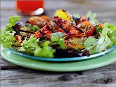 Griddled Yellow Pepper, Courgette and Tandoori Paneer Salad