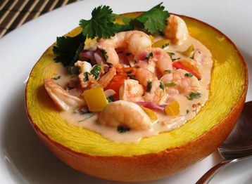 Prawns in Pumpkin (Camarão na moranga)