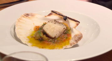 Baked Scallops with A Sauce Vierge