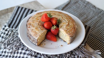 Lemon Polenta Cake with Macadamias