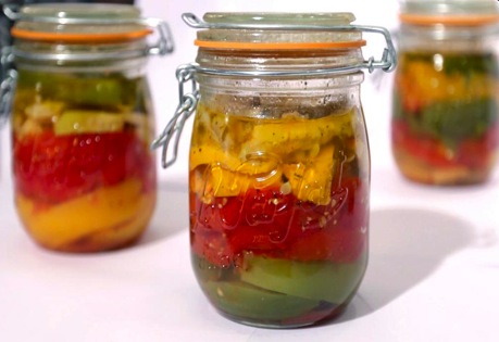 French Rainbow Ratatouille in A Le Parfait Jar