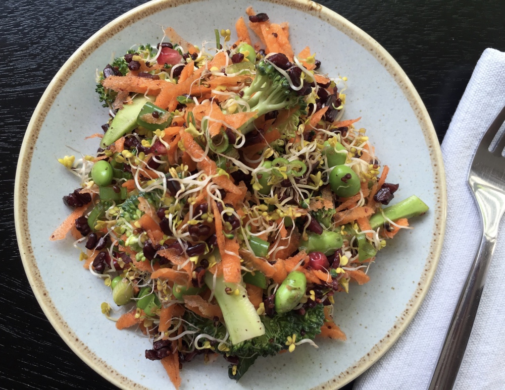 Wild rice salad with fresh vegetables