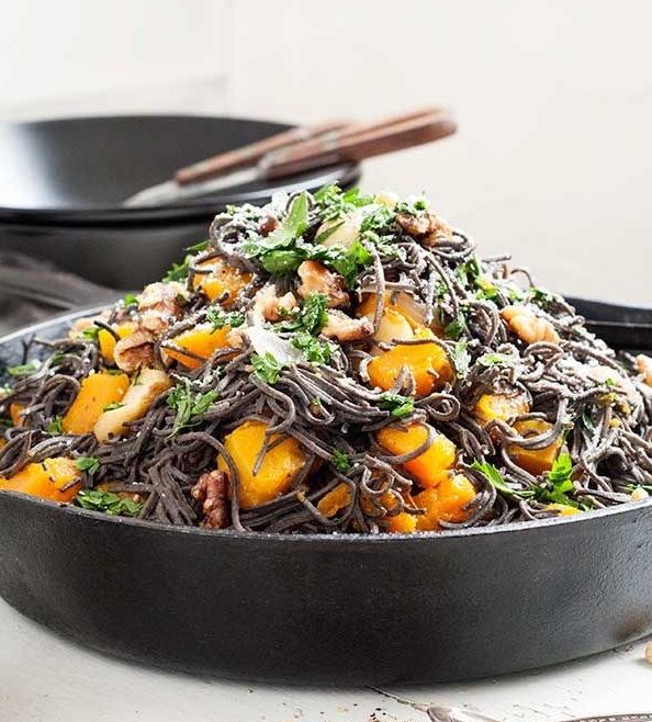 Roast Pumpkin, Avocado, Feta & Black Bean Spaghetti